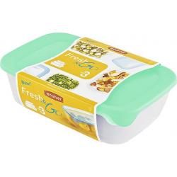 Plastový set dóz FRESH and GO - mint