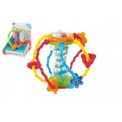 Chrastítko koule plast 15cm v krabičce 15x18x15cm 6m+