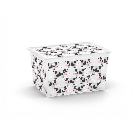 Plastový úložný KIS C box ANIMAL -XL - kravičky