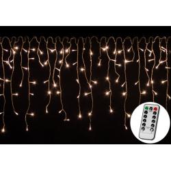 Vánoční světelný déšť 400 LED teple bílá - 10 m + ovladač