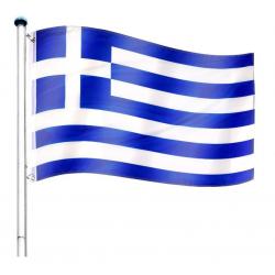 Vlajkový stožár vč. vlajky - Řecko - 6,50 m