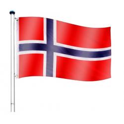 Vlajkový stožár vč. vlajky Norsko - 650 cm