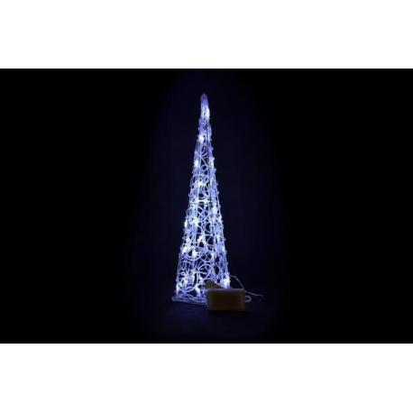 Vánoční dekorace - Akrylový kužel - 60 cm, studeně bílé na baterie