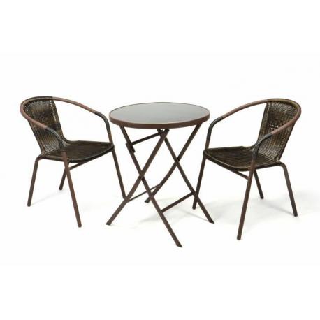 Zahradní balkonový set skládací bistro stolek + dvě židle
