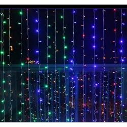 Vánoční osvětlení - světelný závěs - 3x6 m barevná 600 LED