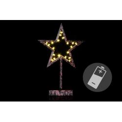 Vánoční dekorace - Hvězda bronzová - 39 cm , 20 LED