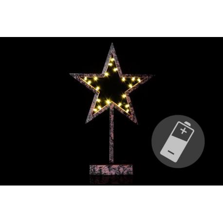 Vánoční dekorace - Hvězda bronzová - 39 cm , 20 LED