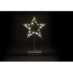 Vánoční dekorace - svítící hvězda na stojánku - 38 cm, 20 LED diod