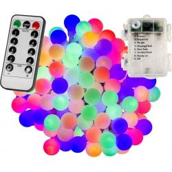 Párty LED osvětlení 10 m - barevné 100diod - BATERIE ovladač