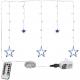 Vánoční řetěz - hvězdy - 61 LED studená bílá + ovladač