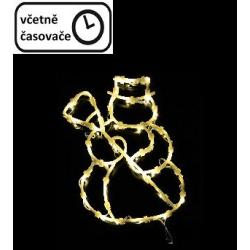Vánoční dekorace na okno - 35 LED, sněhulák