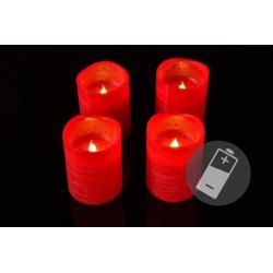 Dekorativní sada - 4 adventní LED svíčky, červené