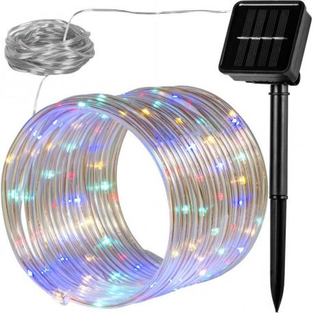 Solární světelná hadice - 100 LED, barevná
