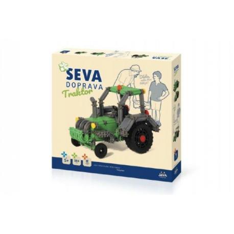 Stavebnice Seva Doprava Traktor plast 384 dílků v krabici 35x33x5cm 5+