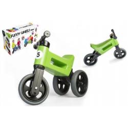 Odrážedlo zelené FUNNY WHEELS 2v1 výška sedadla nastavitelná 28/31cm nosnost 50kg 18m+ v krabici