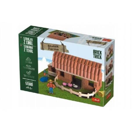 Stavějte z cihel Statek stavebnice Brick Trick v krabici 40x27x9cm