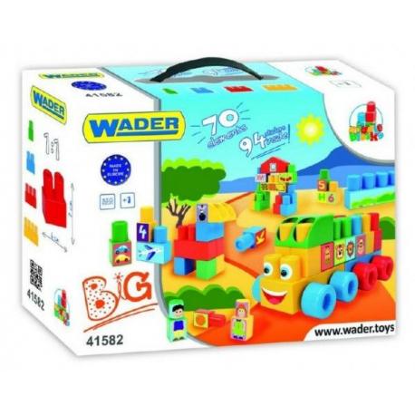Kostky stavebnice Middle Blocks plast 70ks v krabici 40x40x15cm 12m+ Wader