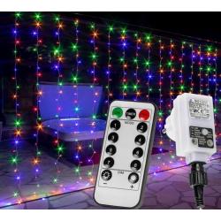 Vánoční světelný závěs - 6 x 3 m, 600 LED, barevný