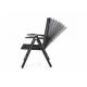 Zahradní polohovatelná židle + stolička pod nohy - černá