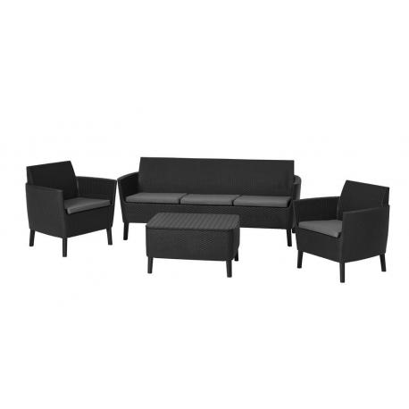 Zahradní polyratanový set SALEMO 3 seater - grafit