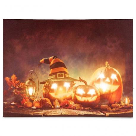 Nástěnná malba Happy Halloween - 8 LED, 30 x 40 cm