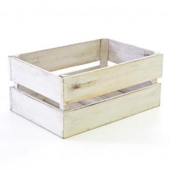 DIVERO Vintage bedna, bílá 42 cm x 23 cm