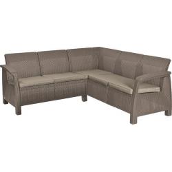 CORFU RELAX rohová moderní sofa cappuccino + pískové podušky