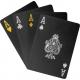 Poker karty plastové - černé/stříbrné