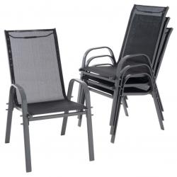 Sada zahradních stohovatelných židlí - 55 x 72 x 97 cm