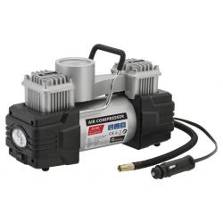 Kompresor 12 V DUAL - 2 písty se světlem + pneu sada