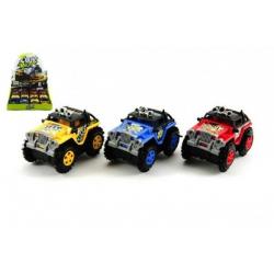 Auto terénní převracecí plast 11cm na baterie asst 12ks v boxu