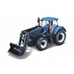 Traktor Bburago s nakladače Fendt 1050 Vario/New Holland kov/plast 16cm 2 druhy v krabičce 21x11x8cm