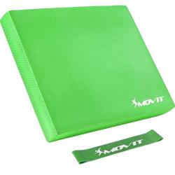 Balanční polštář s gymnastickou gumou - zelený