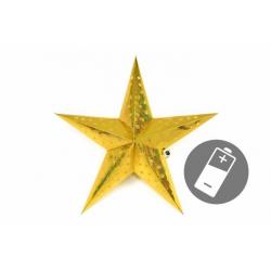Vánoční hvězda s časovačem 60 cm, 10 LED, zlatá