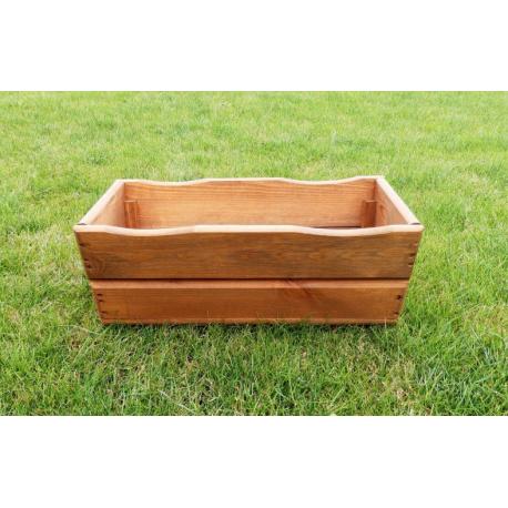 Dřevěný květináč truhlík na květiny 44 cm hnědý