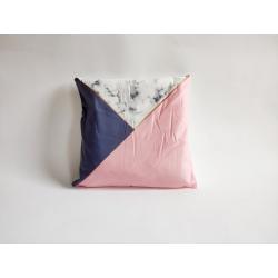 Povlak na polštář Mramor, 45 x 45 cm, fialovo-růžový