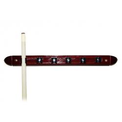 Kulečníkový držák na tága - na 6 tág tmavé dřevo 39 cm