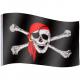 Pirátská vlajka Jolly Roger - 120 cm x 80 cm