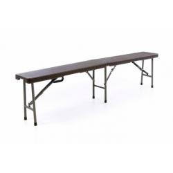 Skládací zahradní lavice - hnědý ratanový design 180x25 cm