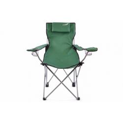 Skládací kempingová židle DIVERO s polštářkem - zelená