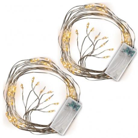 Vánoční světelný drát MINI LED, 2 ks, teple bílá, 48 LED