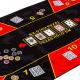 Skládací pokerová podložka, červená/černá, 160 x 80 cm
