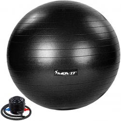 MOVIT Gymnastický míč s nožní pumpou, 85 cm, černý
