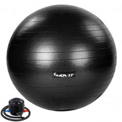MOVIT Gymnastický míč s nožní pumpou, 65 cm, černý