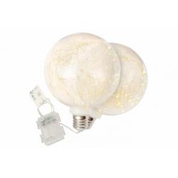 Vánoční dekorace žárovka, sada 2 kusů, 80 LED, teple bílá