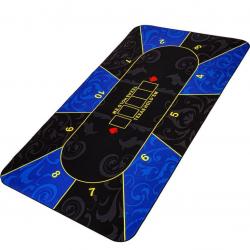 Skládací pokerová podložka, modrá/černá, 160 x 80 cm