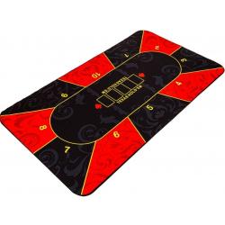 Skládací pokerová podložka, červená/černá, 200 x 90 cm