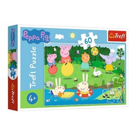 Puzzle Prasátko Peppa/Peppa Pig Prázdninová zábava 60 dílků