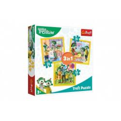 Puzzle 3v1 Rodina Treflíků  v krabici 28 x 28 x 6 cm