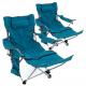 Sada 2 ks kempingových židlí s odnímatelná podnožkou, modrá